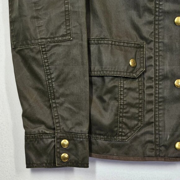 J Crew Women's Downtown Field Jacket Waxed Cotton Army Green Size Small - Picture 3 of 7